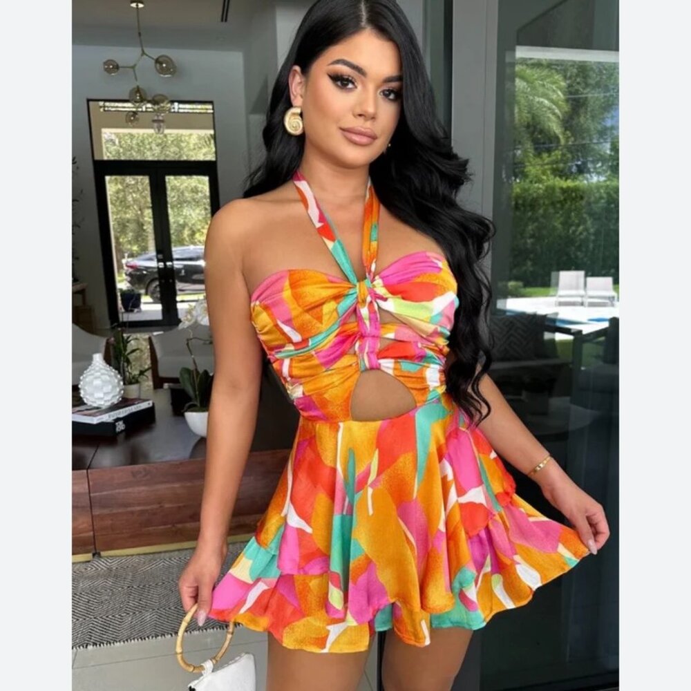 NWT Spicy Miami Printed Romper